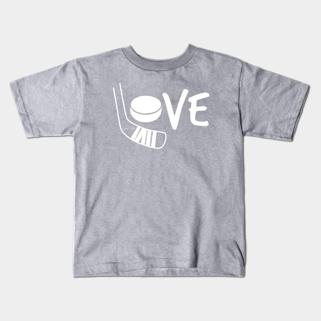 Love Hockey Kids T-Shirt by SaucyMittsHockey